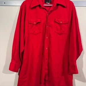 Vintage red corduroy long sleeve Button Down Shirt